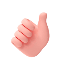 Thumbs up hand gesture icon for approval, positive feedback and high customer satisfaction in digital services