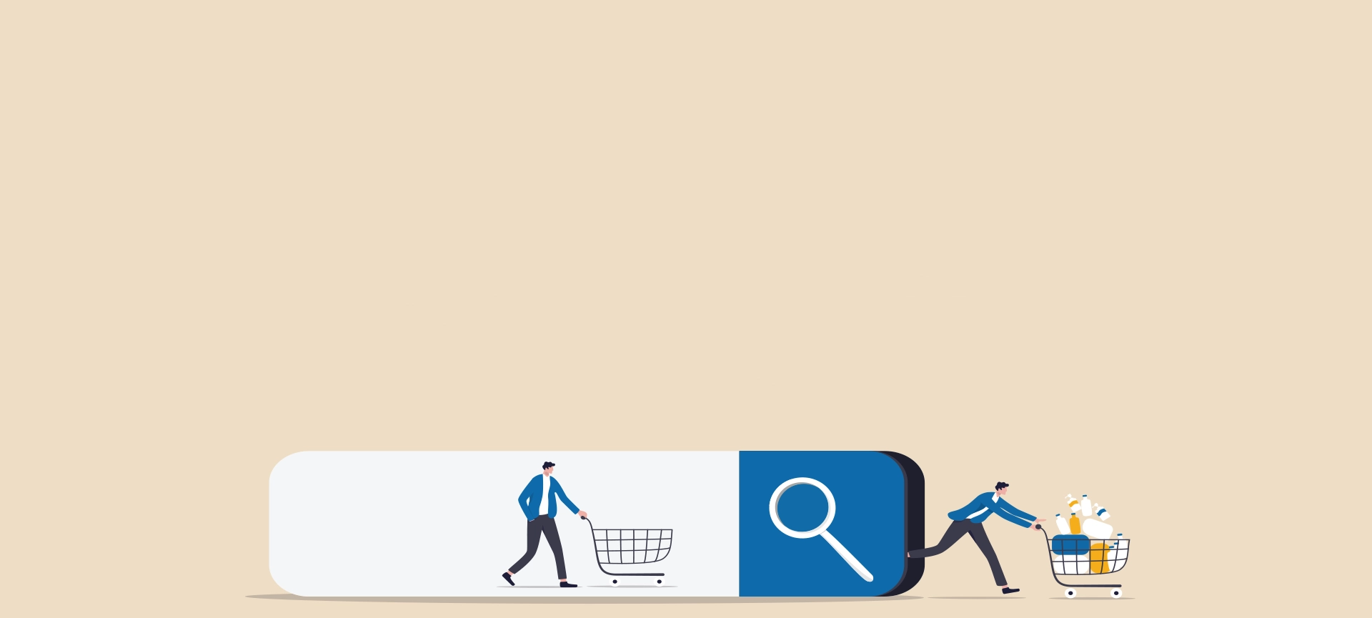 customer search online and a buy from website
