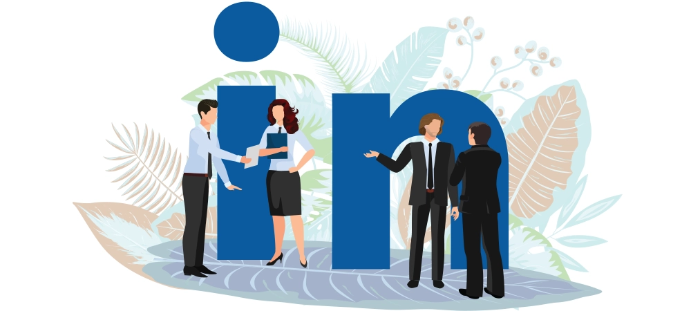 concept of LinkedIn b2b power player, LinkedIn business and employment