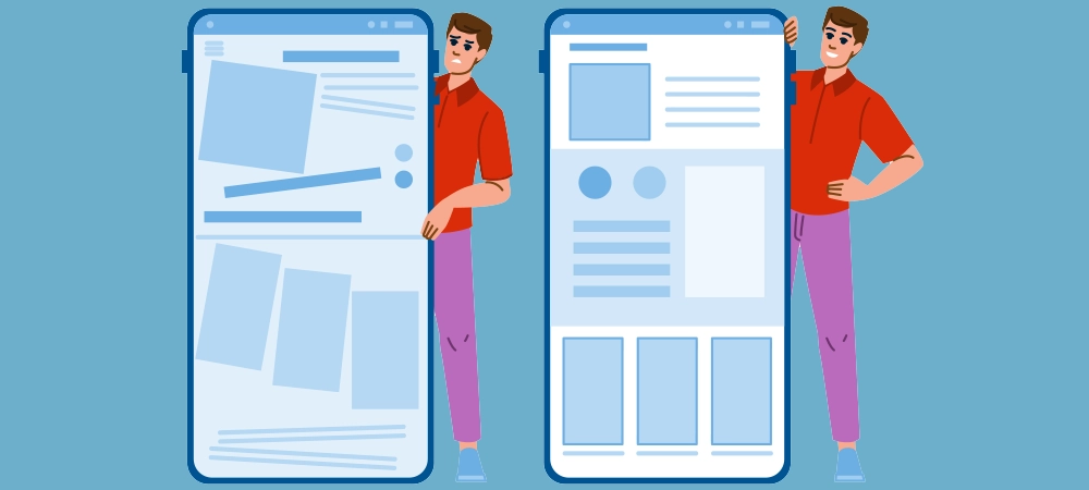 interface empirical design website vector. experience research, data testing, optimization usability interface empirical design website character