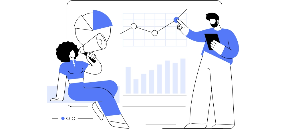 Marketing campaign management abstract concept vector illustration. Marketing strategy execution, campaign efficiency control, tracking and analysis, social media metrics abstract metaphor.