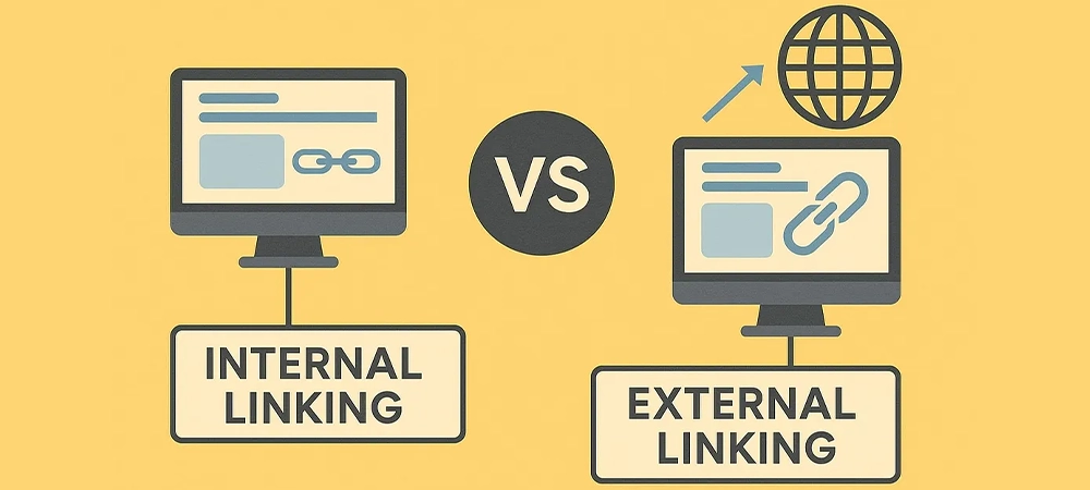 internal linking vs external linking