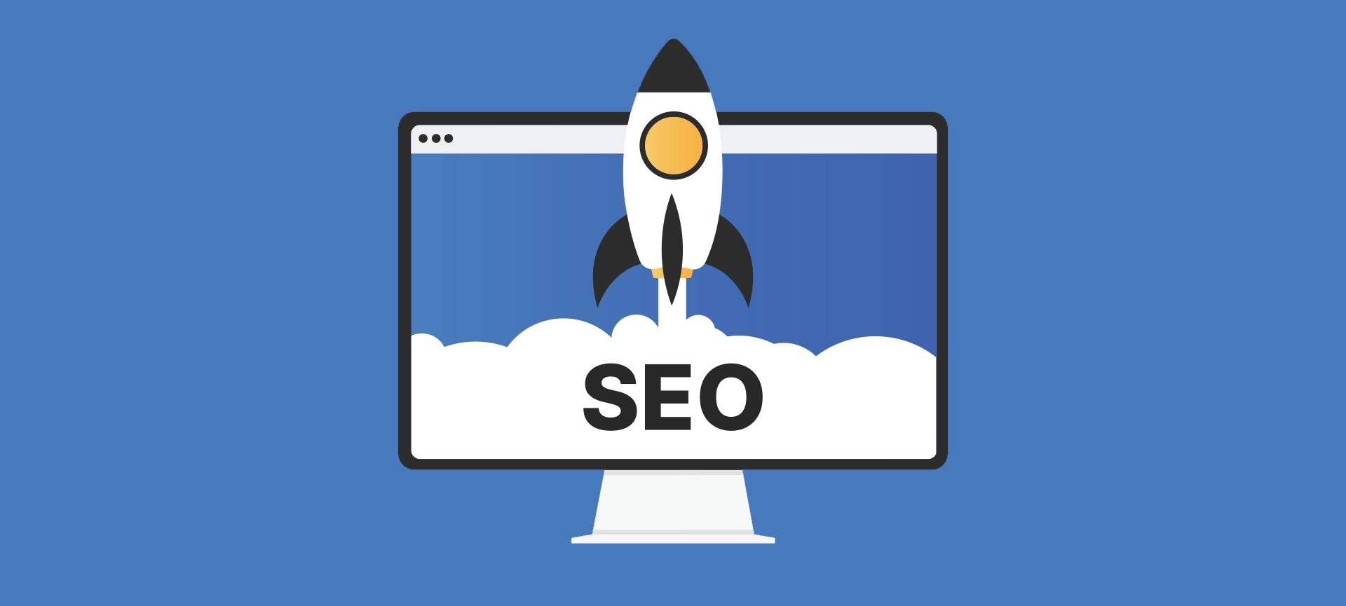 SEO Rocket Launch Computer Concept
