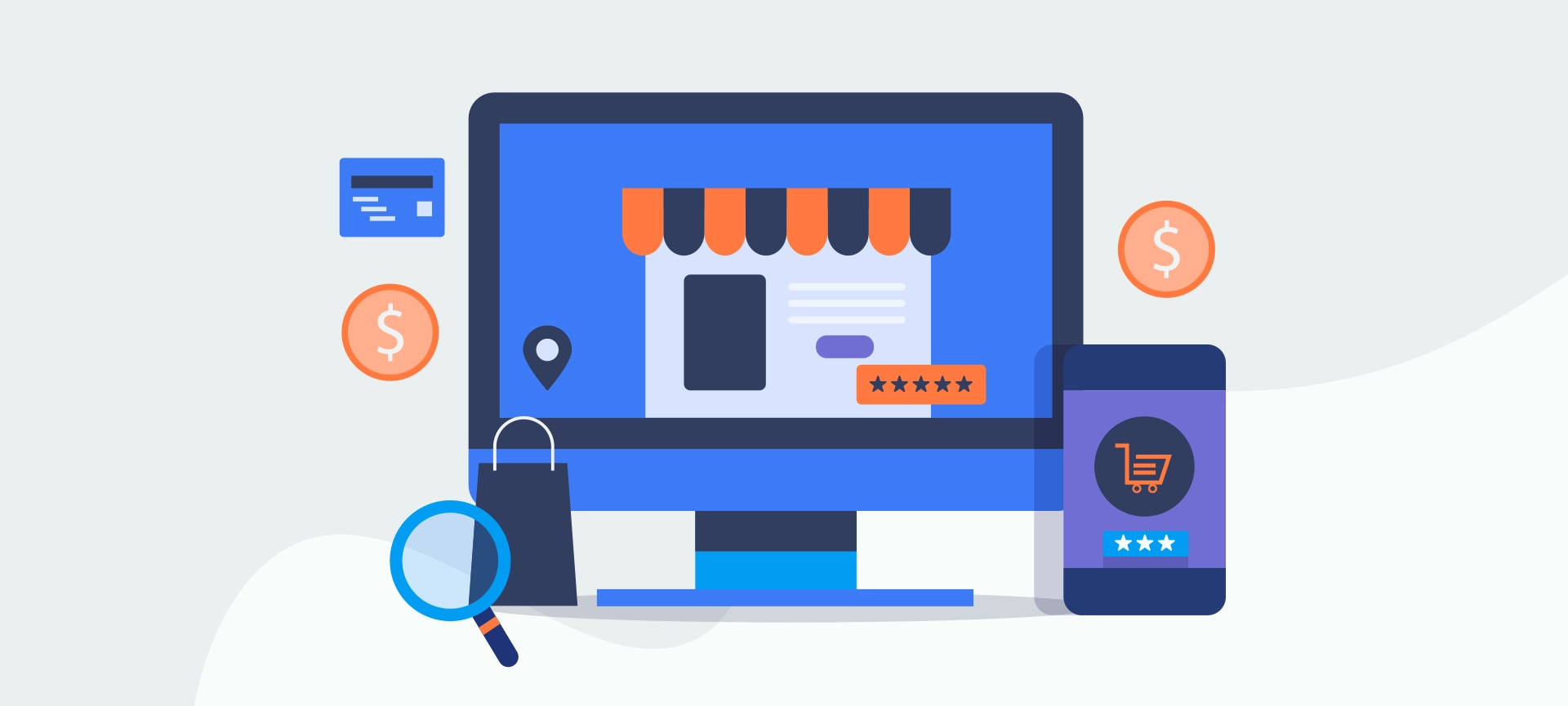 eCommerce software, ecommerce website, Business technology, e-commerce app for mobile phone