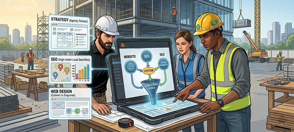 Contractor website generating leads with SEO growth and customer inquiries