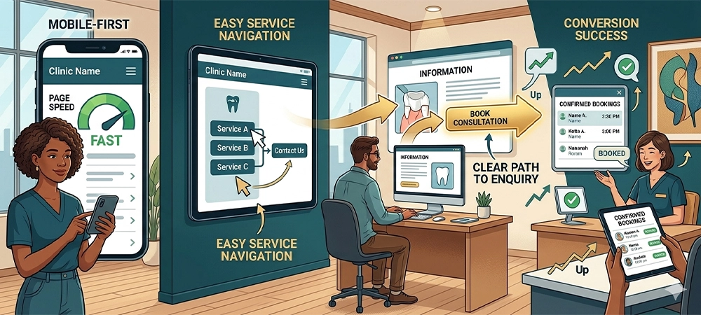 Owls Digital dental SEO team analyzing local market data for transparent client reporting.