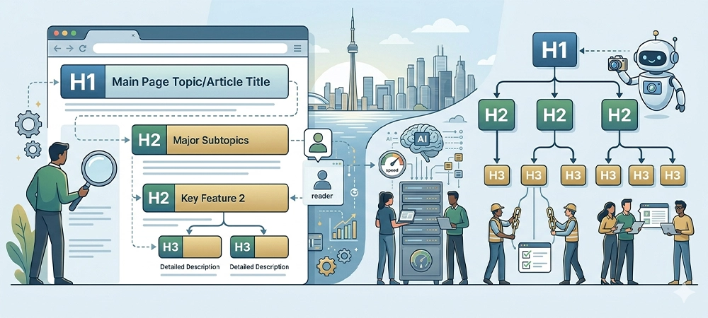 website structure, headings, and search engine.