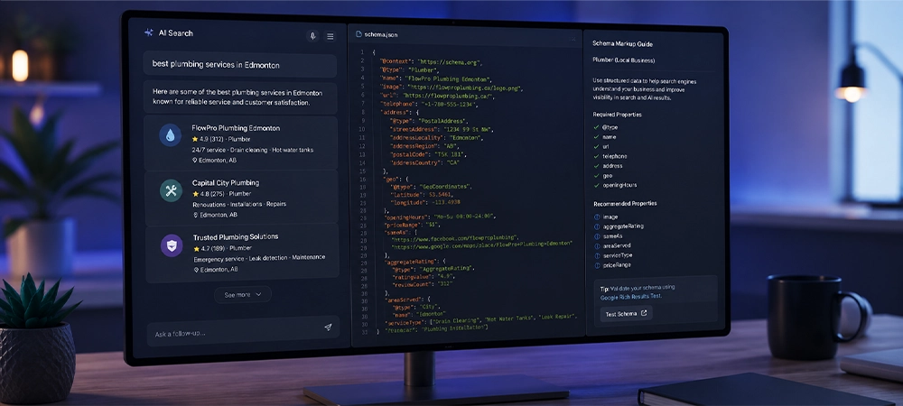 Optimizing a website for AI search and schema markup